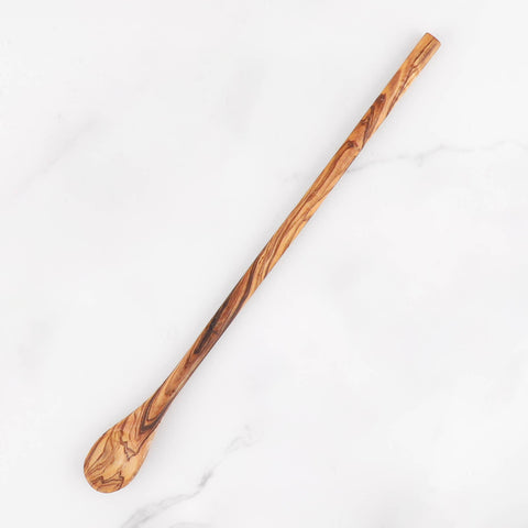 Olive Wood Long Handle Tea Spoon, 11" - ArtisRaw