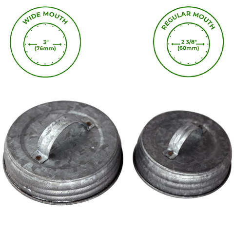 Galvanized Metal Handle Canister Lid for Mason Jars: Wide mouth - Mason Jar Lifestyle