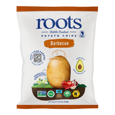 Barbecue Potato Chips, 1.5 oz bag - Roots Potato Chips