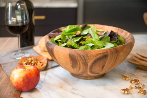 Ironwood Large Salinas Salad Bowl, Acacia, 12"x12"x5.5" - Fox Run Brands