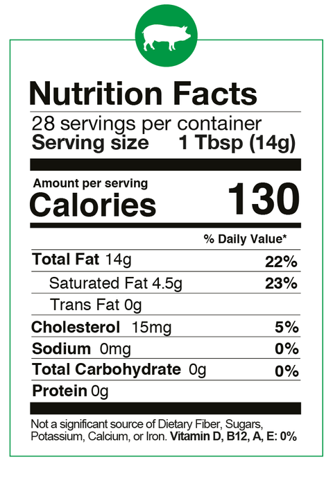 Pasture Raised Pork Lard 14 oz - Fatworks