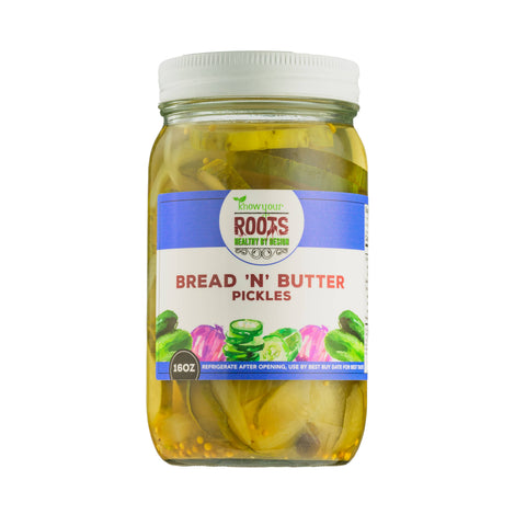 Bread 'n' Butter Pickles, 16 oz - Know Your Roots Pickles
