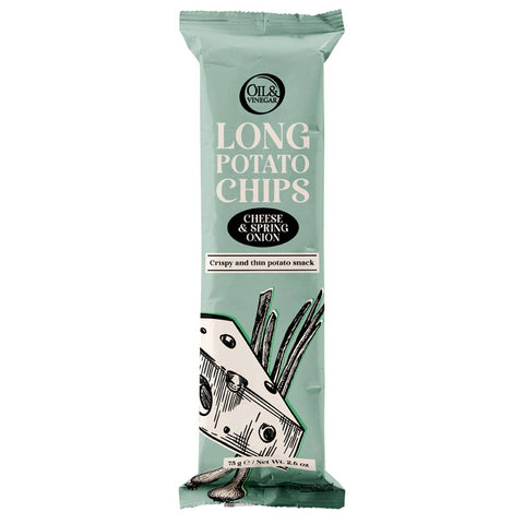 Long Potato Chips Cheese & Spring Onion, 75g/2.6 Oz - Oil & Vinegar