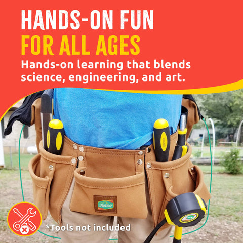 Kids Leather Tool Belt with Safety Goggles - SparkJump