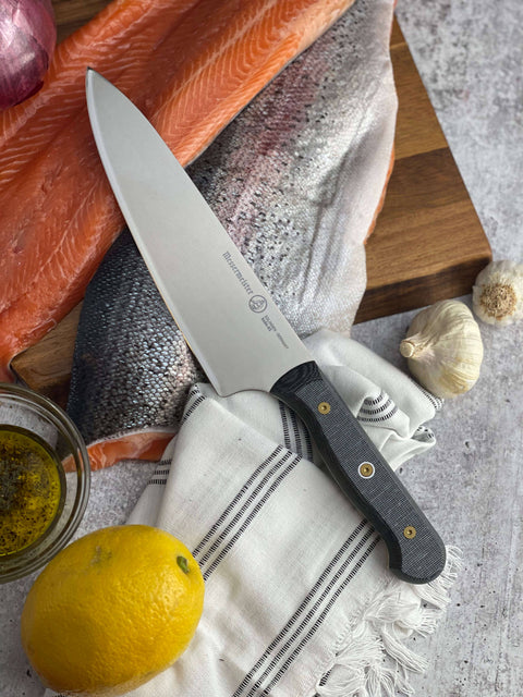 Custom Chef’s Knife, 8", Blue Wood Handle - Messermeister
