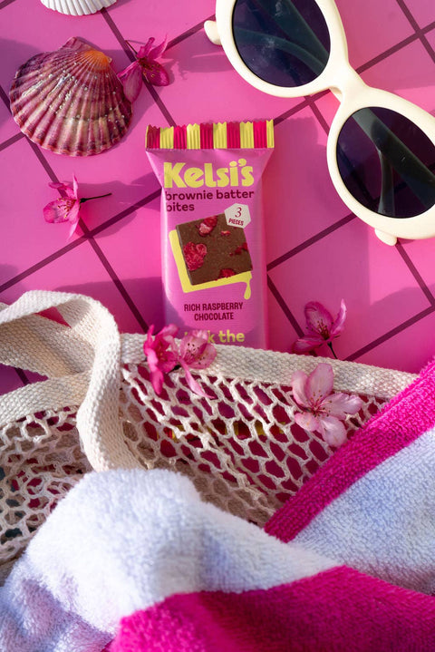 Rich Raspberry Chocolate Brownie Batter Bites, Gluten Free - Kelsi's