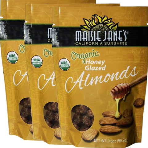 Honey Glazed Almonds Made with Organic Almonds, 3.5oz - Maisie Jane’s