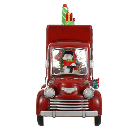 Christmas Red Gift Truck Snow Globe Lantern - SINT