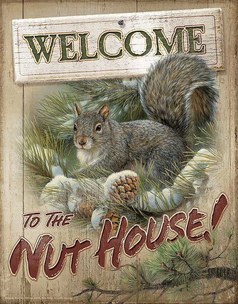 Welcome To The Nuthouse, 12.5"x17" Tin Sign - Art Brand Studios