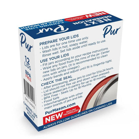 Regular Mouth Canning Lid, Box of 12 (No Band) - Pur Mason
