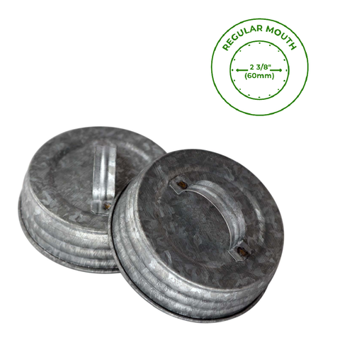 Galvanized Metal Handle Canister Lid for Mason Jars: Wide mouth - Mason Jar Lifestyle