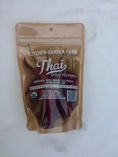 Organic Dried Thai Peppers, 1 oz - Kitchen Garden Farm