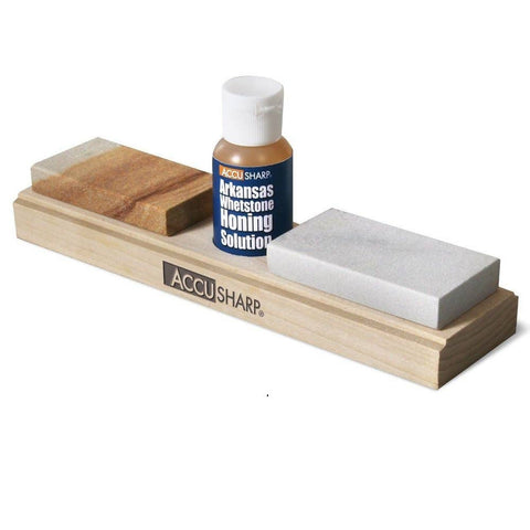 AccuSharp Arkansas Whetstone Combo Knife Sharpening Kit, w/ Honing Oil #023C - Benhalex