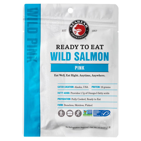 Ready-To-Eat Pink Salmon, 3.5 oz - SeaBear Smokehouse