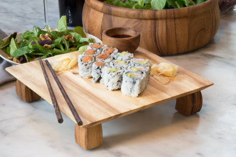 Ironwood Kyoto Sushi Stand, Acacia, 10"x10"x2" - Fox Run Brands
