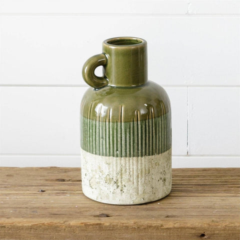Green Jug With Distressed Bottom, Small - Audrey's