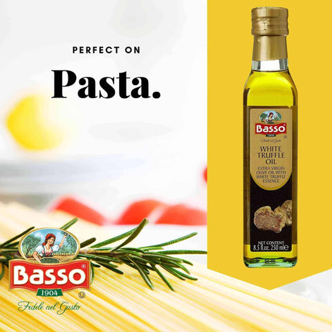 Basso White Truffle Extra Virgin Olive Oil, 8.5oz - Wholesale Italian Food