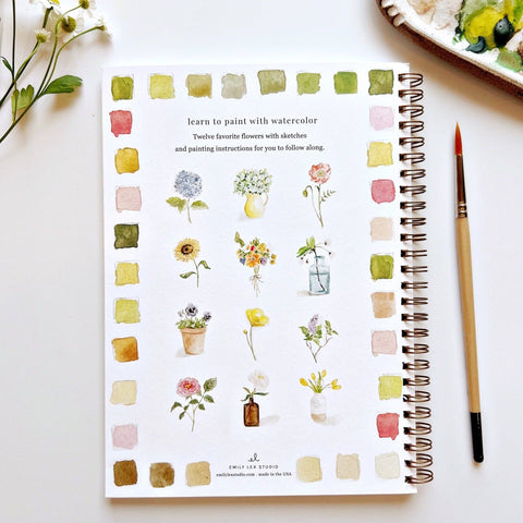 Flowers Watercolor Workbook - Emily Lex Studio