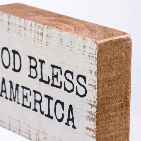 God Bless America Block Sign, 4"x2.8"x1" - Primitives by Kathy