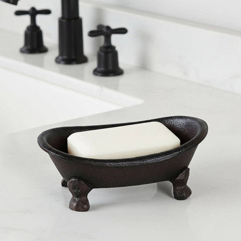 Bathtub Cast Iron Soap Dish, 2.2"x5.3"x3.6" - Iron & Blossom