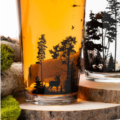 Forest Animals Pint Glass, 16 oz, Single - Black Lantern (Copy)