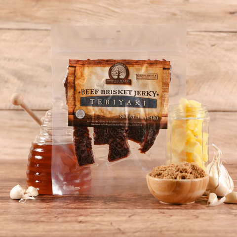 Teriyaki Brisket Jerky, All-Natural, 4oz - Mahogany Smoked Meats