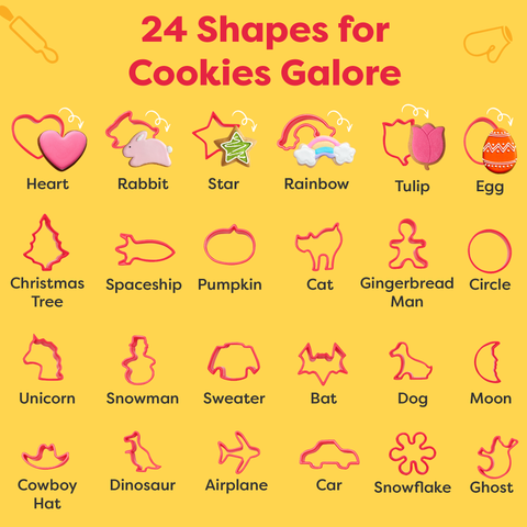 Cookie Cutter Set 27 piece - BPA-Free - Ages 4+ - Baketivity Corp