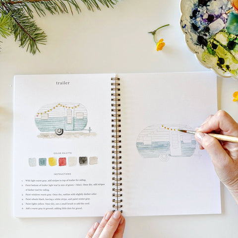 Camping Watercolor Workbook - Emily Lex Studio