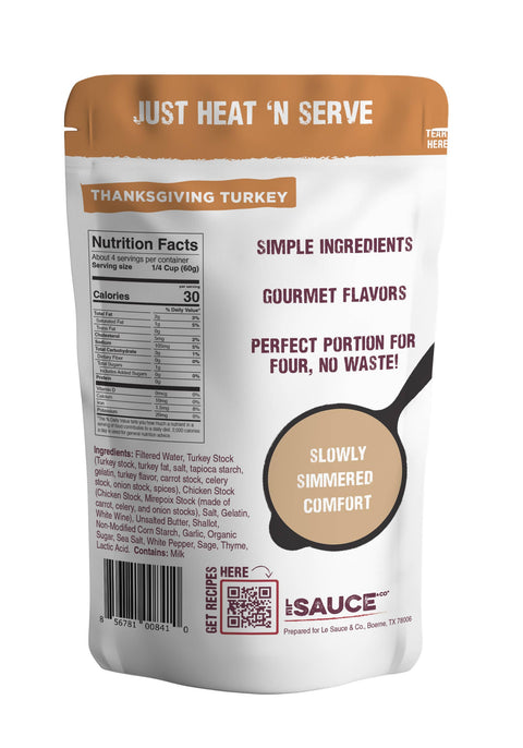 Thanksgiving Turkey Gourmet Gravy, 4 Servings, 8.8 oz - Le Sauce & Co.
