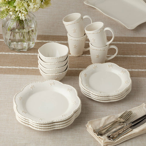 Heritage Beads Dinner Plate, 11" – Classic Stoneware Texture