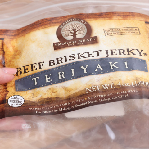 Teriyaki Brisket Jerky, All-Natural, 4oz - Mahogany Smoked Meats