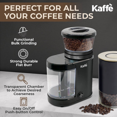 Electric Burr Coffee Grinder, 5.5 oz, Stainless Steel- Kaffe