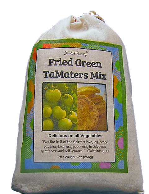 Fried Green Ta-Maters (Tomato) Mix, 9 oz Cloth Bag - Julia's Southern Foods, LLC