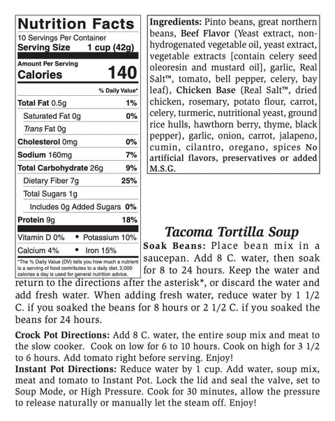 Tacoma Tortilla Soup Mix, Large, 14 oz, Serves 10 - Rill Foods