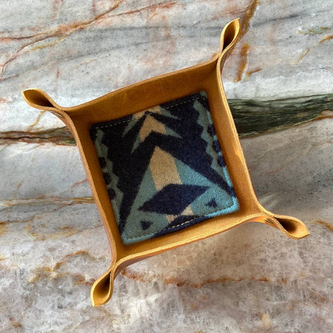 The Scrappy Catchall: Caramel Leather, 5"x5" - Howl Goods