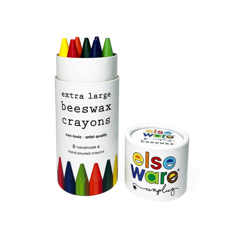 Beeswax Crayons, 8 XL Natural Non-Toxic Colors - elseware unplug / eco-kids