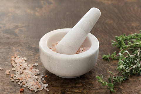 Marble Mortar and Pestle, White, 4.7" x 2.4" - Fox Run Brands