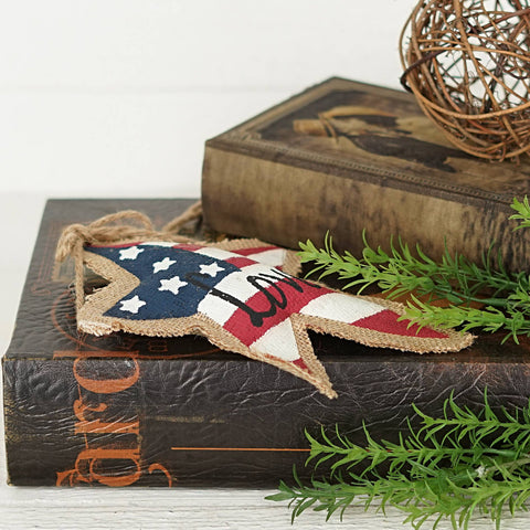 Americana Orna-Star - Burlap - Holiday Depot Inc.