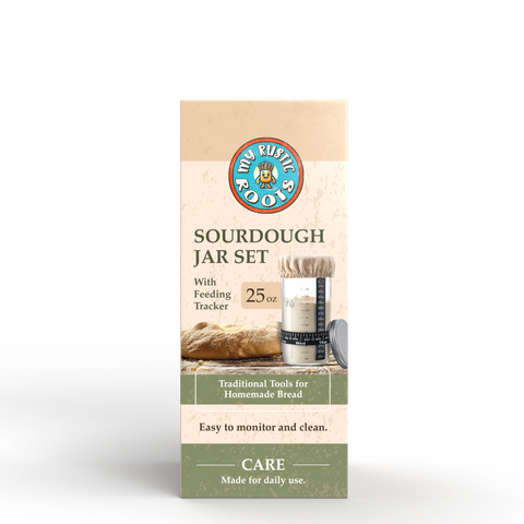 Sourdough Starter Jar Kit, +1 Bonus Bag of Starter - My Rustic Roots