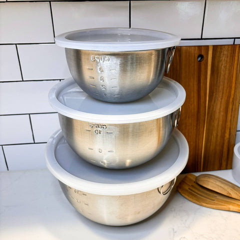 Mixing Bowls with Lids, Set of 3 - TableCraft