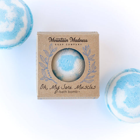 Oh, My Sore Muscles Bath Bomb - Mountain Madness Soap Co.
