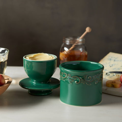 The Original Butter Bell® Crock, Antique Emerald