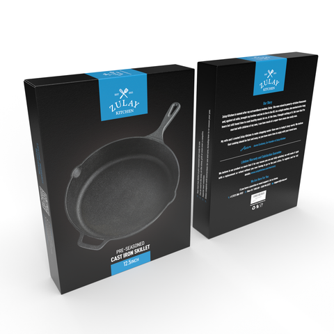Pre-Seasoned Cast Iron Skillet, 12.5 Inch - Zulay Kitchen