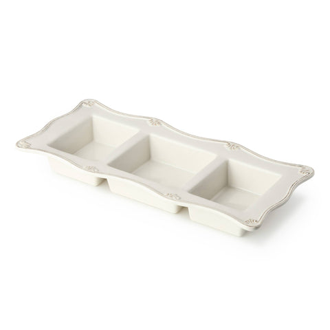 Heritage Relish Tray, 15x7" – 3-Section Stoneware Beauty