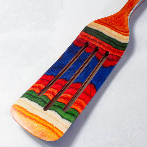 Baltique® Marrakesh Colorful Wooden Slotted Spurtle, 13" - Totally Bamboo
