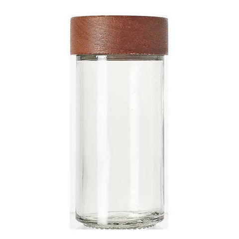 Spice Jar with Sifter, 4 oz (120 ml), Round Glass, Bamboo lid - Aleta Farms