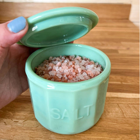 Salt Cellar With Lid, 9 oz - Jadeite Glass Collection - TableCraft