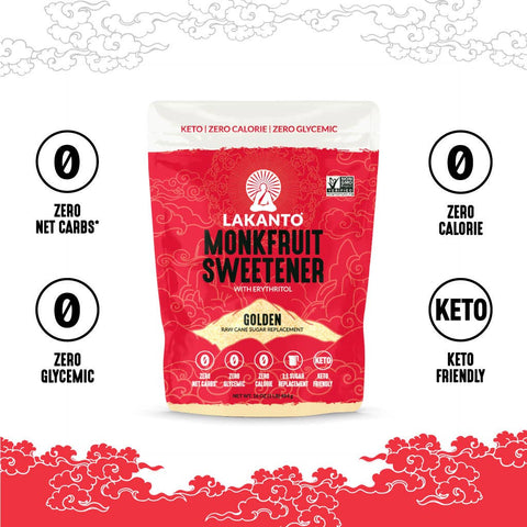 Golden Monk Fruit Sweetener with Erythritol, 1 lb - Lakanto