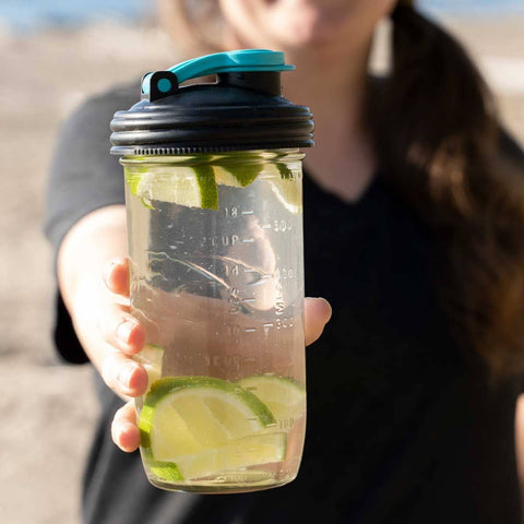 Mason Jars Lid POUR Carry Loop - Black / Wide Mouth - reCAP Mason Jars