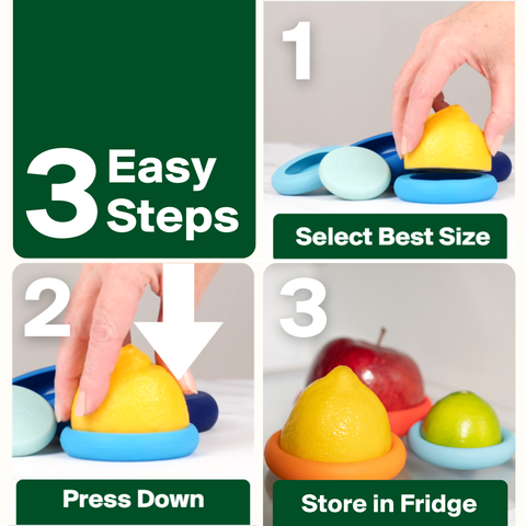 Reusable Silicone Food Savers: Ice Blue, Set of 5 - Food Huggers